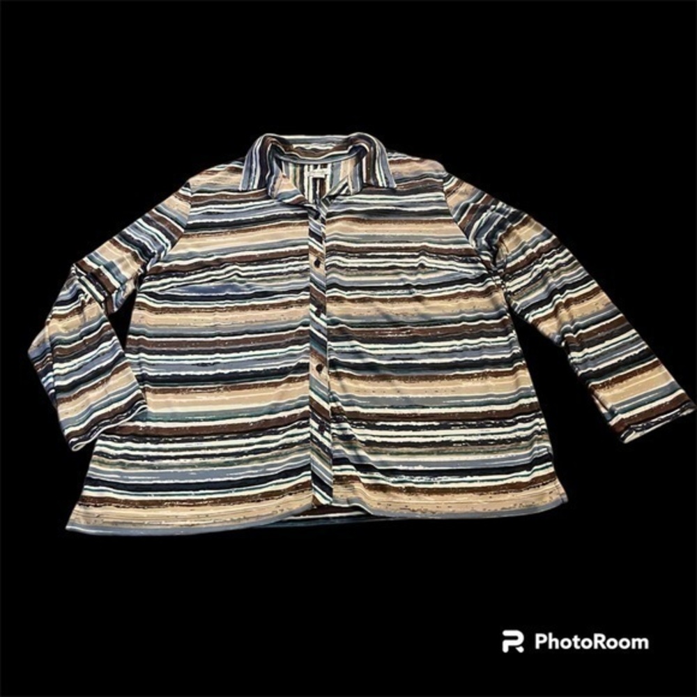 Bechamel striped flowy women’s button down blouse shirt